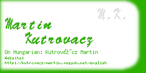 martin kutrovacz business card